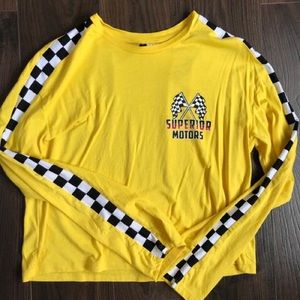 H&m yellow “track” t-shirt